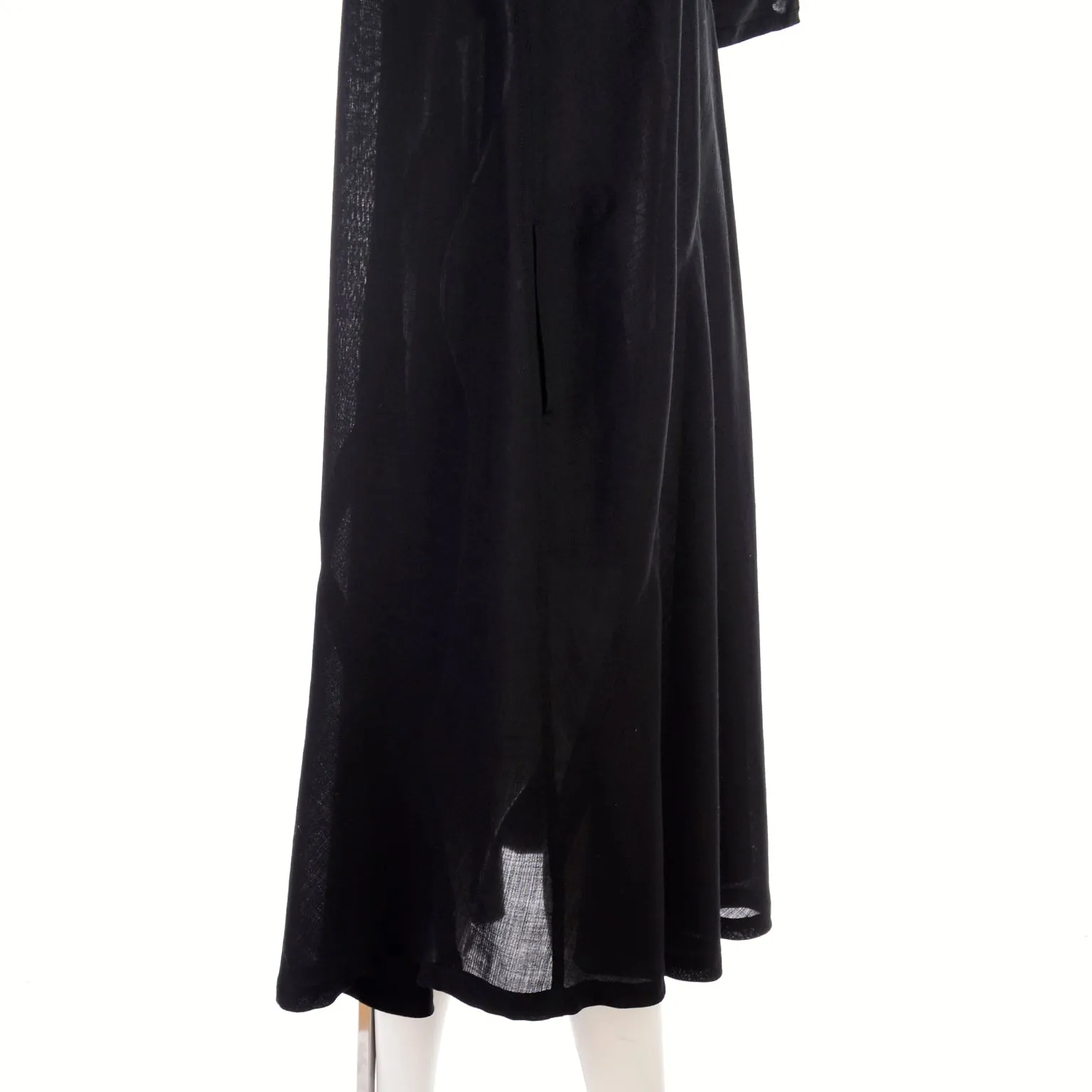 1980s Issey Miyake Plantation Black Wool Turtleneck Tent Dress