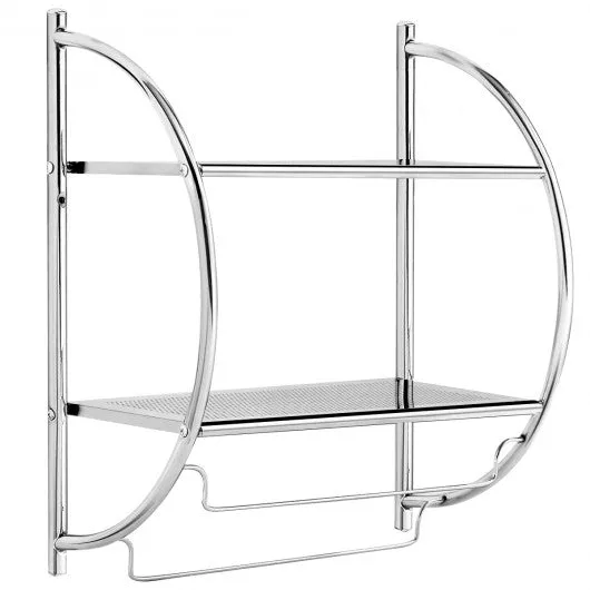 2-Tier Wall Mount Shower Organizer Towel Storage Rack