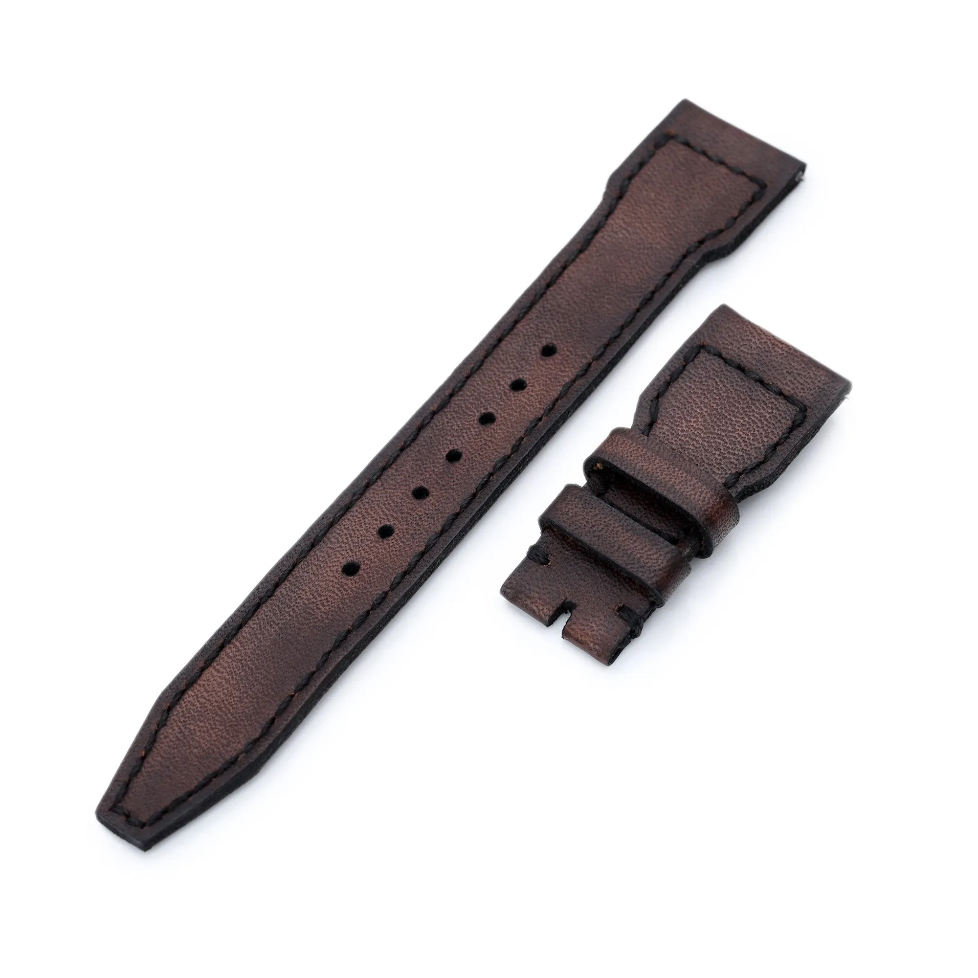 22mm Gunny X MT Dark Brown Handmade compatible with IWC Big Pilot Quick Release Leather Watch Strap