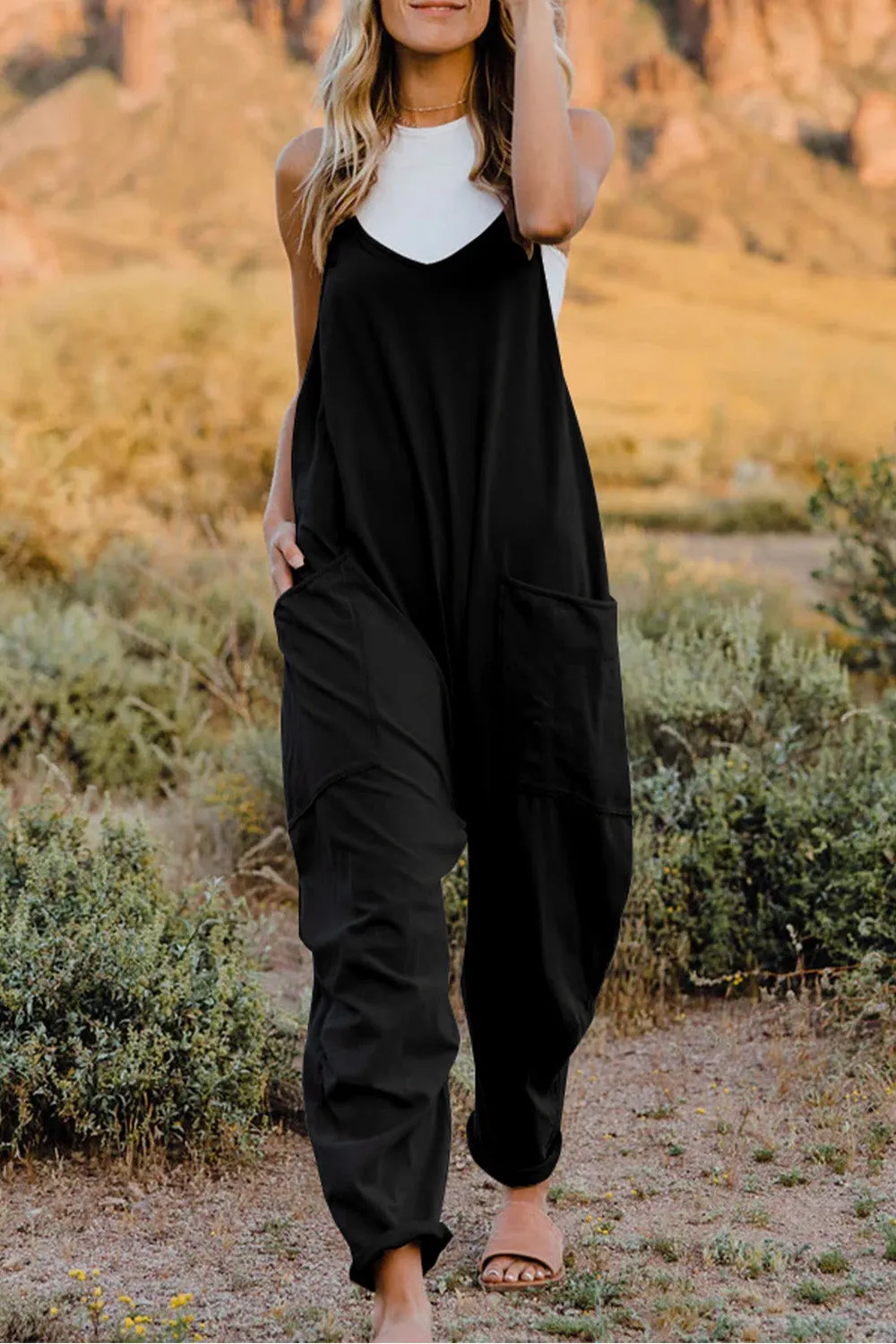 5 Comfy V-Neck Jumpsuits ( S - 3X)