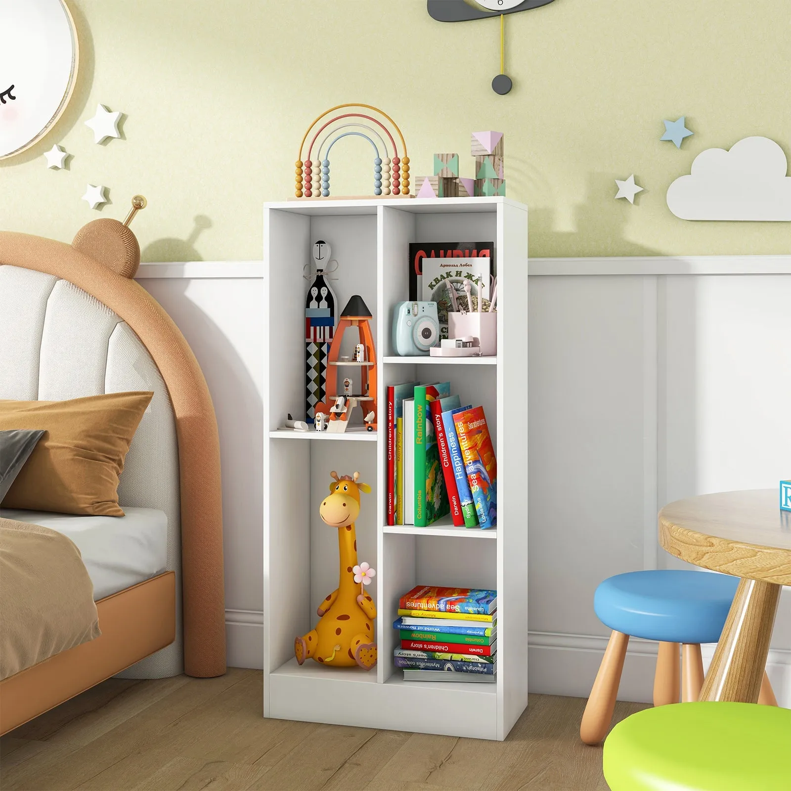 5 Cube Bookcase for Kids-White