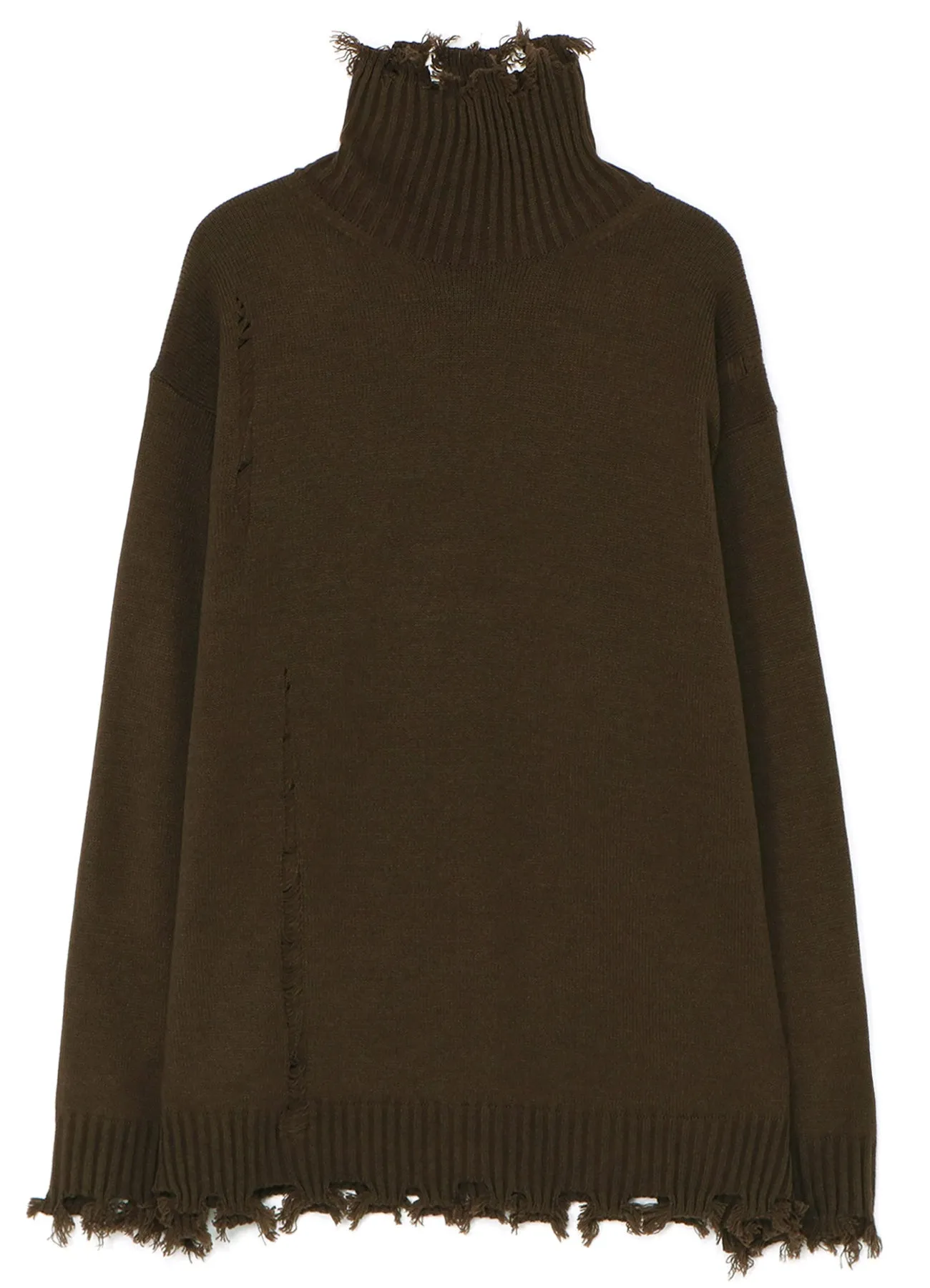 7G BULKY WOOL DAMAGE TURTLE PULLOVER