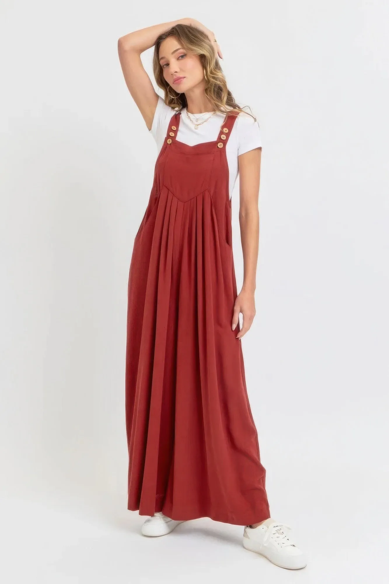 Adjustable Strap Overall Wide Leg Jumpsuit for Women