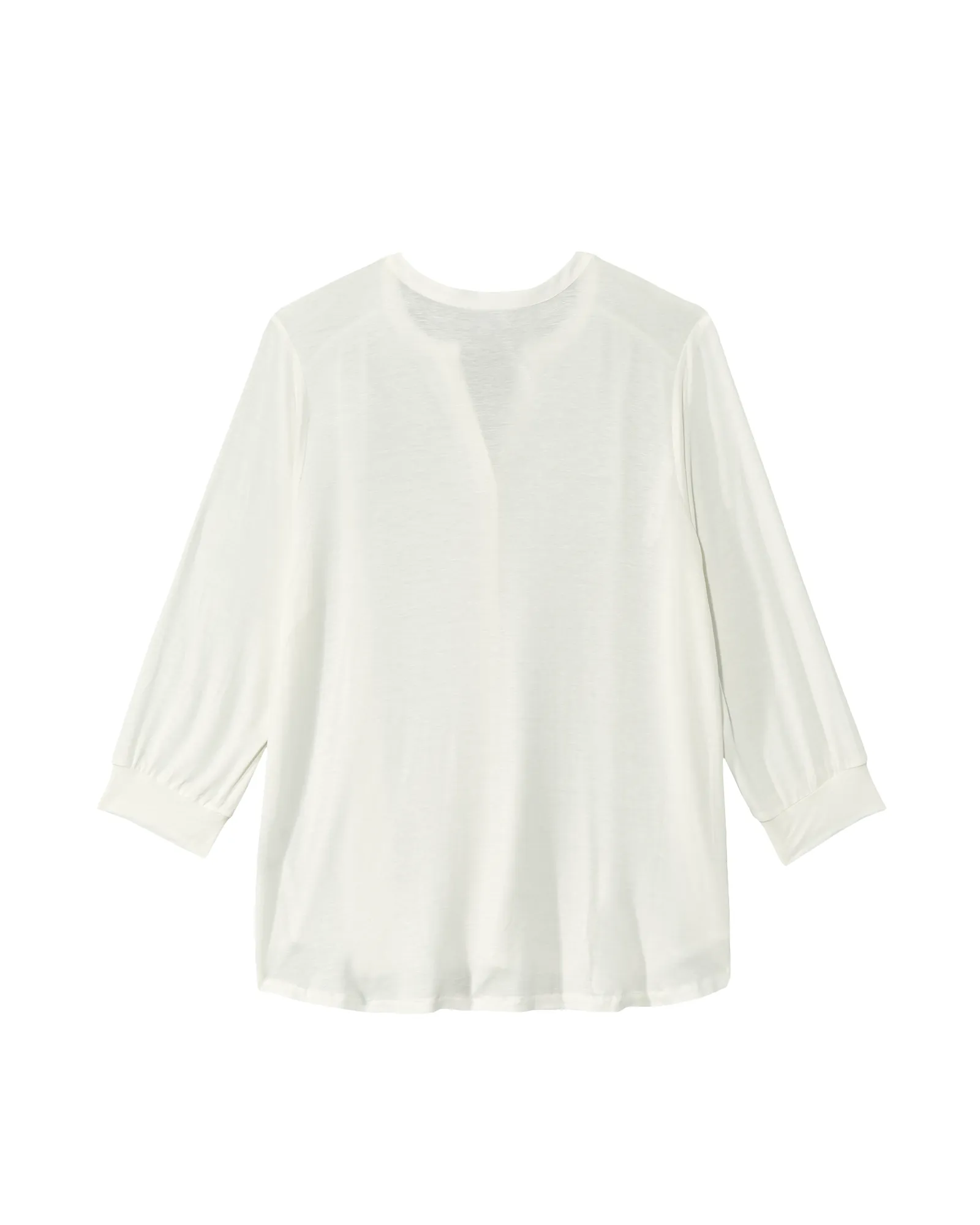 Alisa 3/4 Sleeve Knit Back Blouse | White