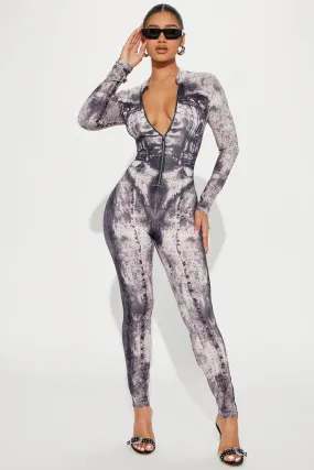 All The Way Jumpsuit - Grey/combo