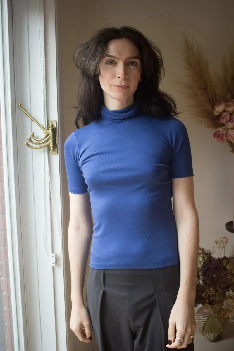 Amanda Moss Nico Short Sleeve Turtleneck (Cobalt)