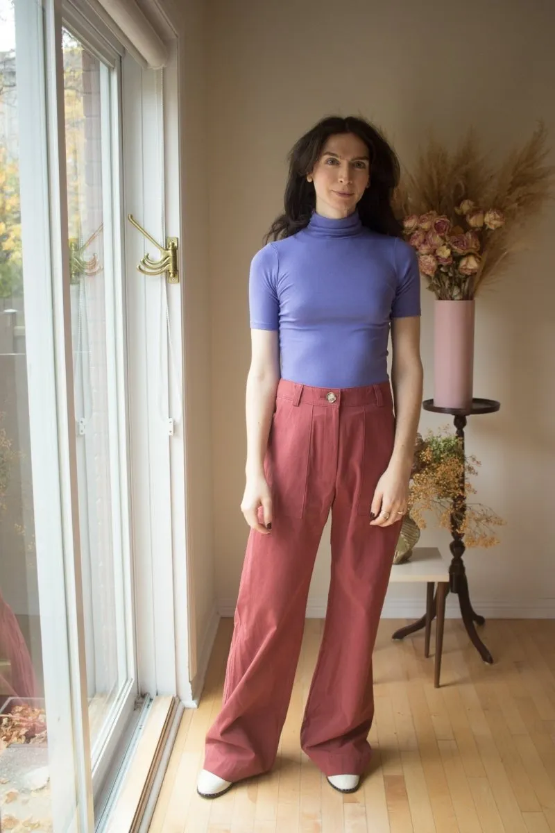 Amanda Moss Nico Short Sleeve Turtleneck (Periwinkle)