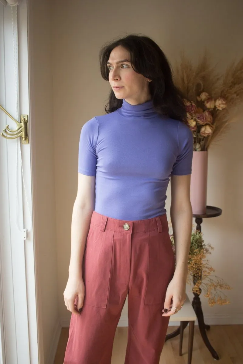 Amanda Moss Nico Short Sleeve Turtleneck (Periwinkle)