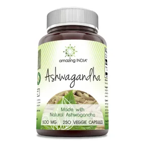 Amazing India Ashwagandha | 500 Mg | 250 Veggie Capsules