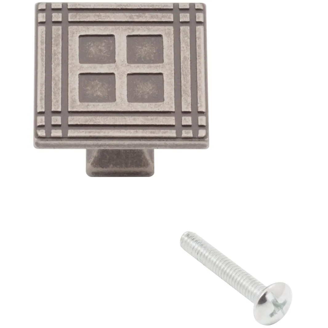 Arts & Crafts Square Cabinet Knob