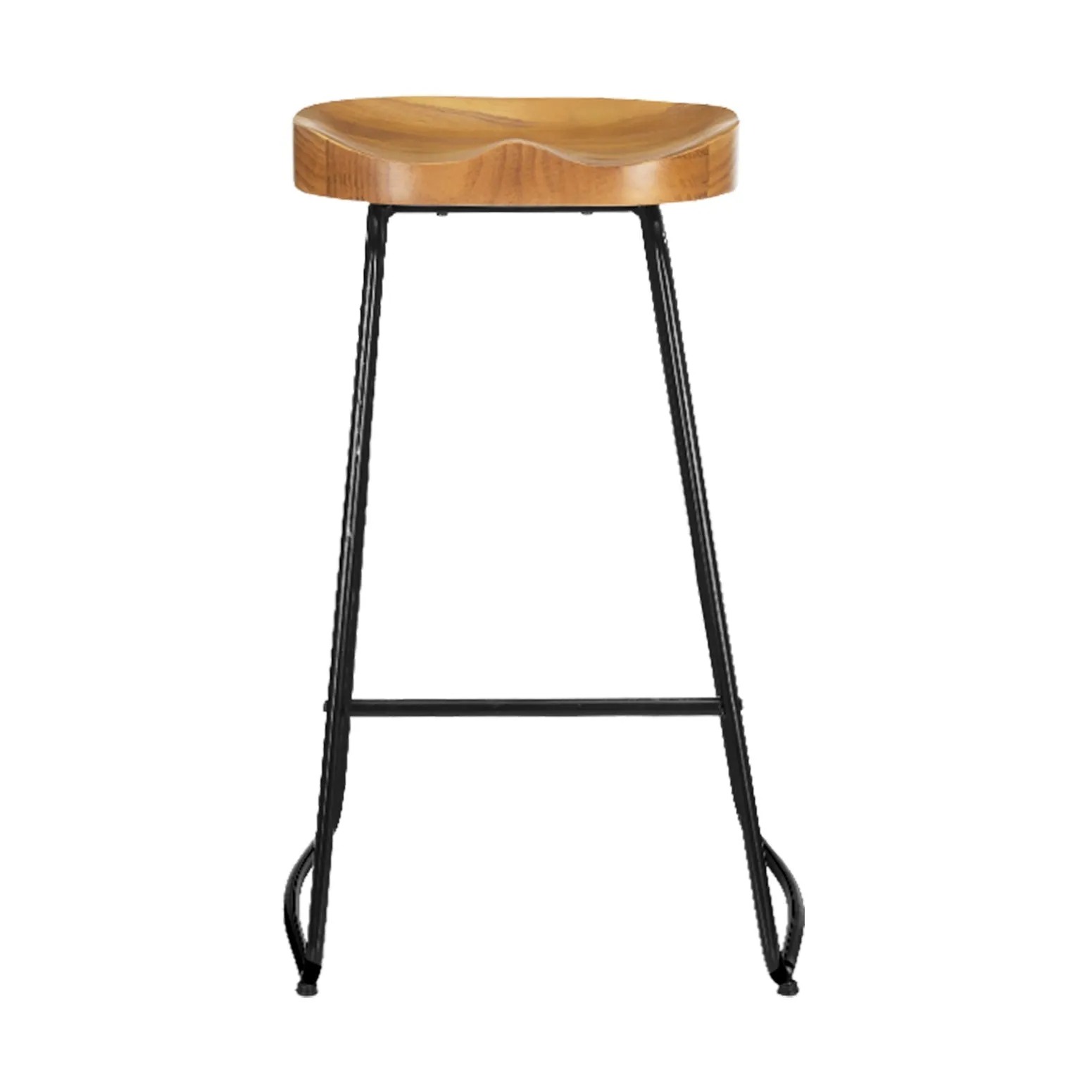 Bar Stools x 2 Tractor Seat 75cm Wooden