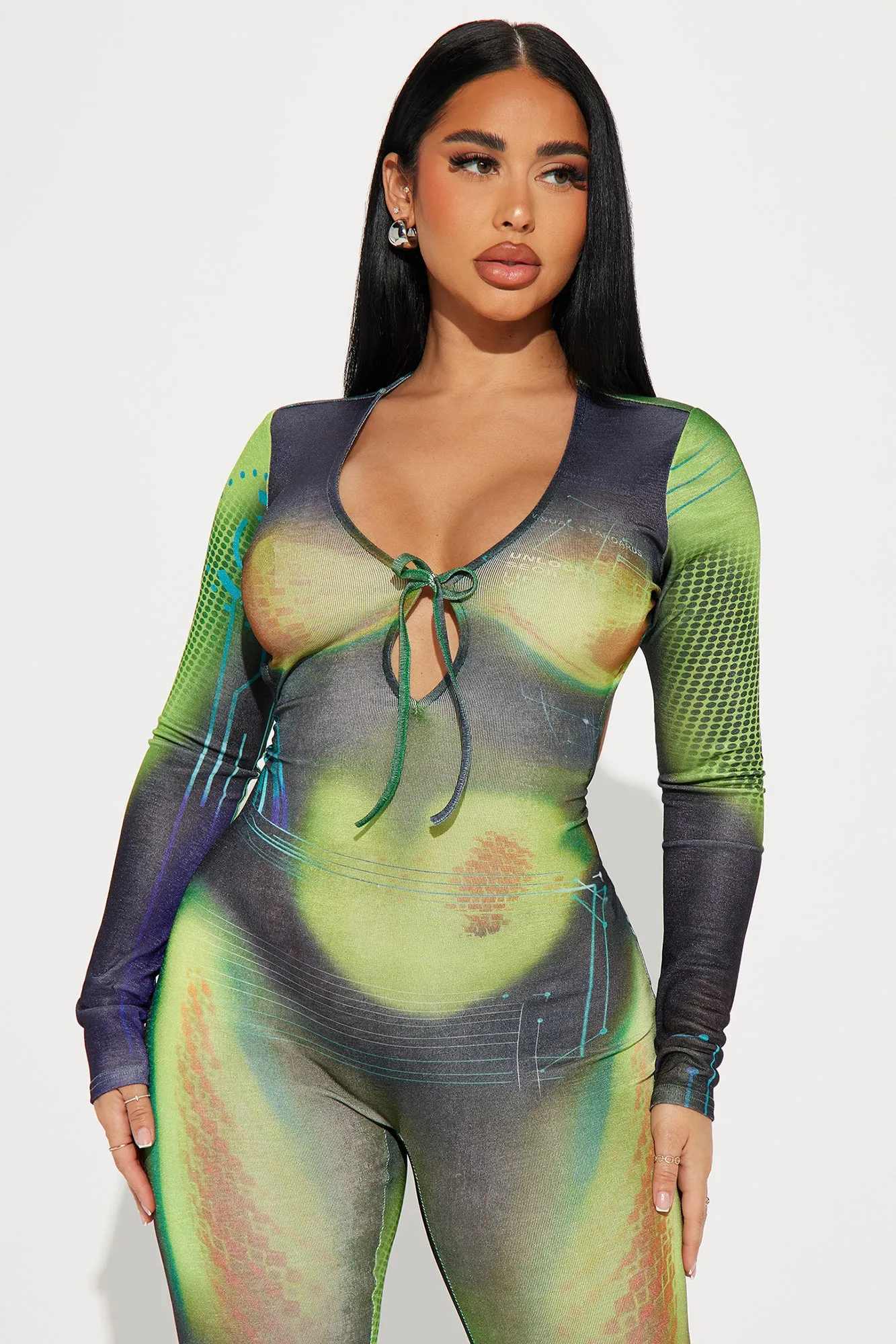 Been That Girl Jumpsuit  - Green/combo