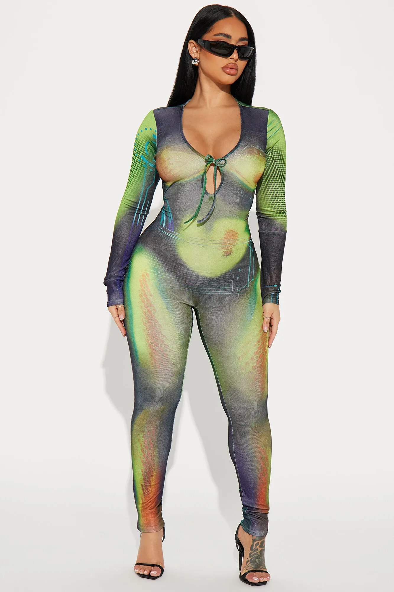 Been That Girl Jumpsuit  - Green/combo