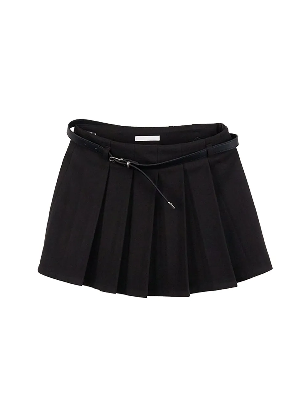 Belted Pleated Mini Skirt CN407