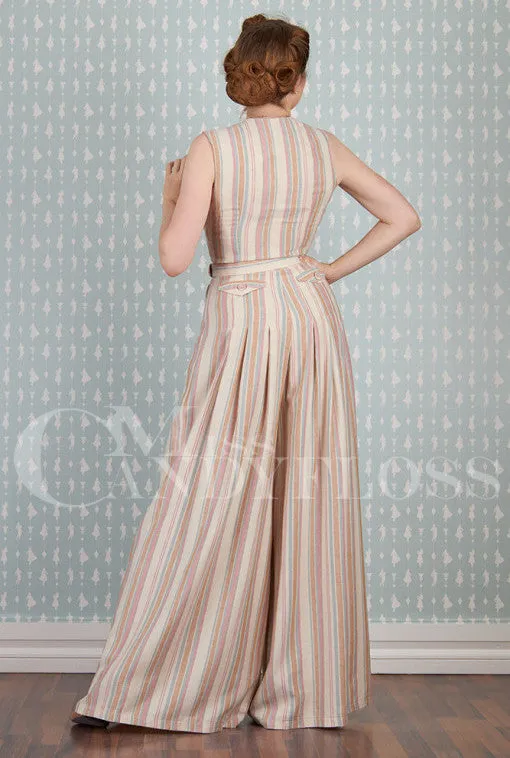 Benita-Sadie linen-cotton striped jumpsuit by Miss Candyfloss