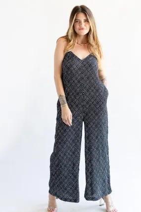 Black and White Printed Jumpsuit