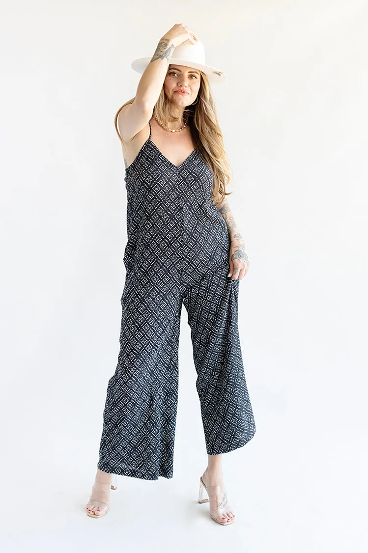 Black and White Printed Jumpsuit