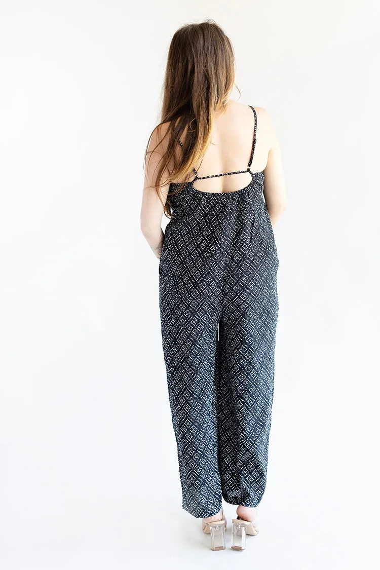 Black and White Printed Jumpsuit