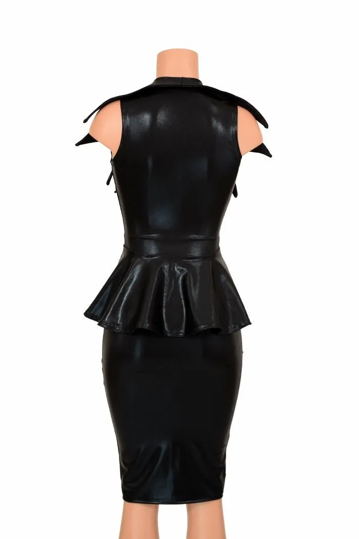 Black Mystique Peplum & Skirt Set