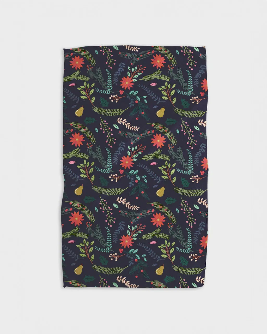 Blue Pear Branches Tea Towel