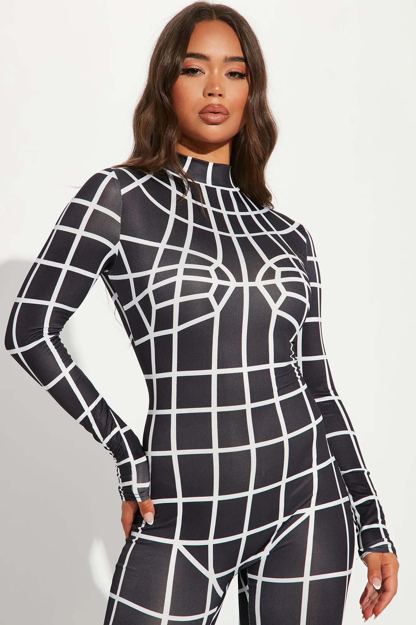 Body Map Jumpsuit - Black/White