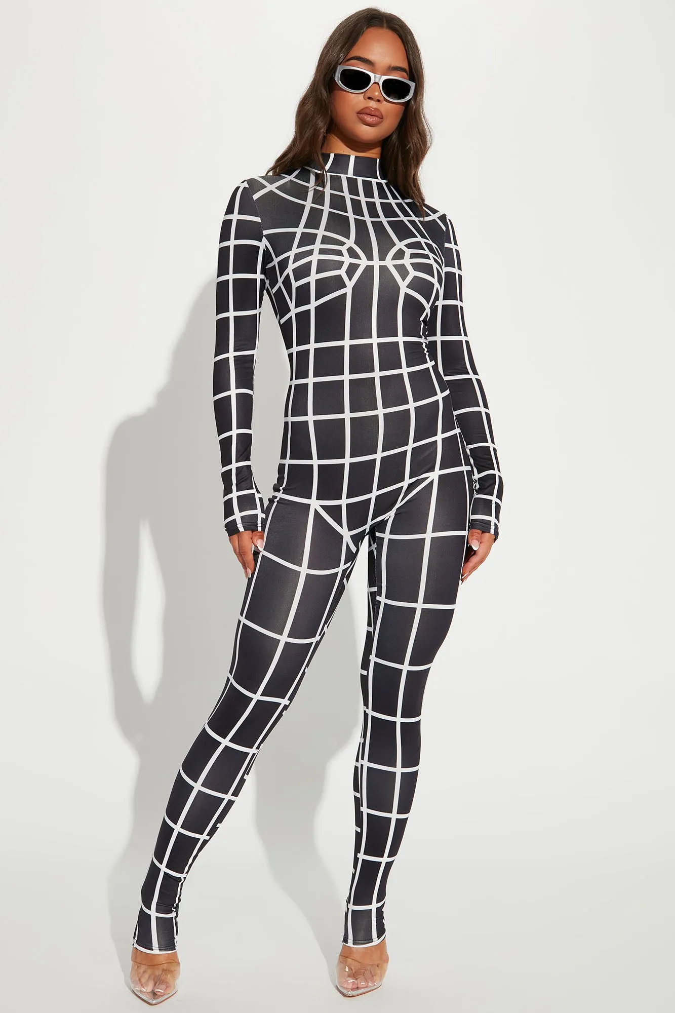 Body Map Jumpsuit - Black/White