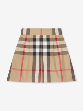 Burberry Girls Anjelica Check Skirt in Beige