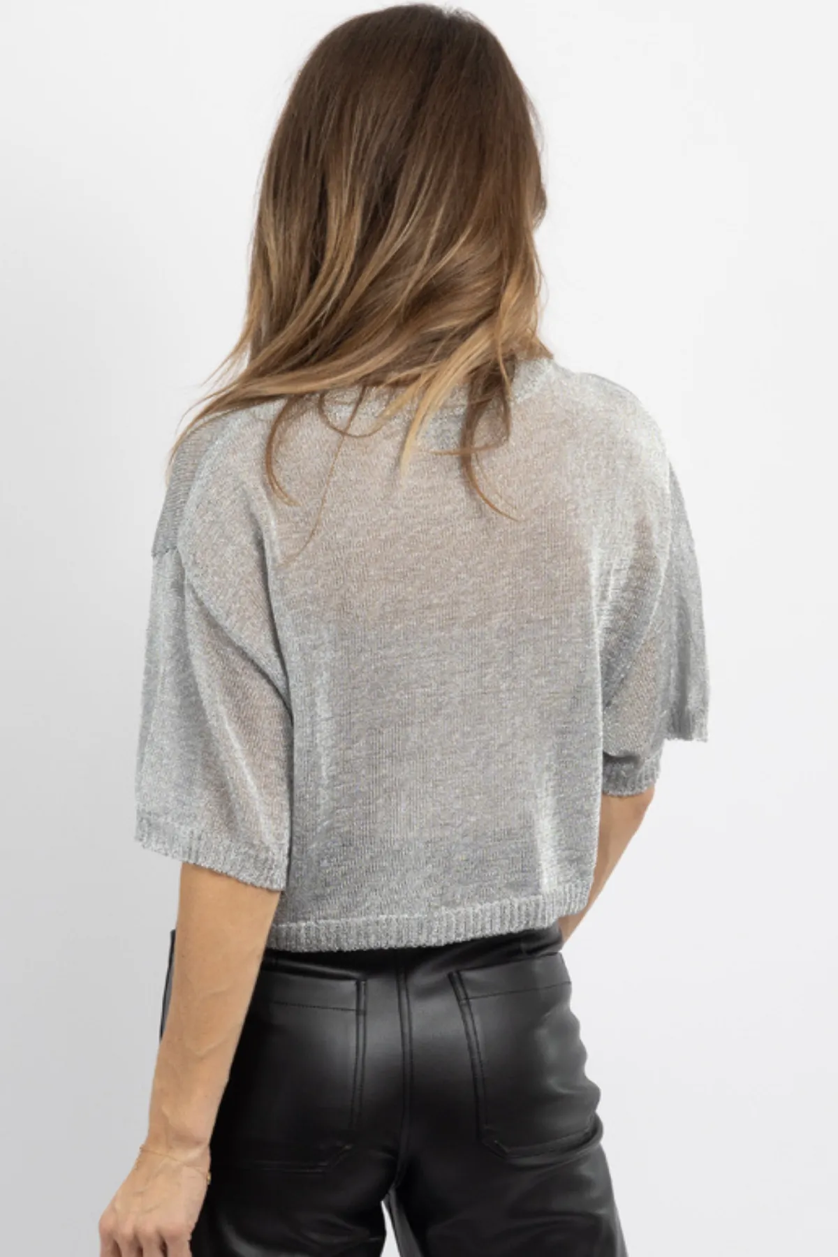 C'EST SHIMMER SILVER TOP