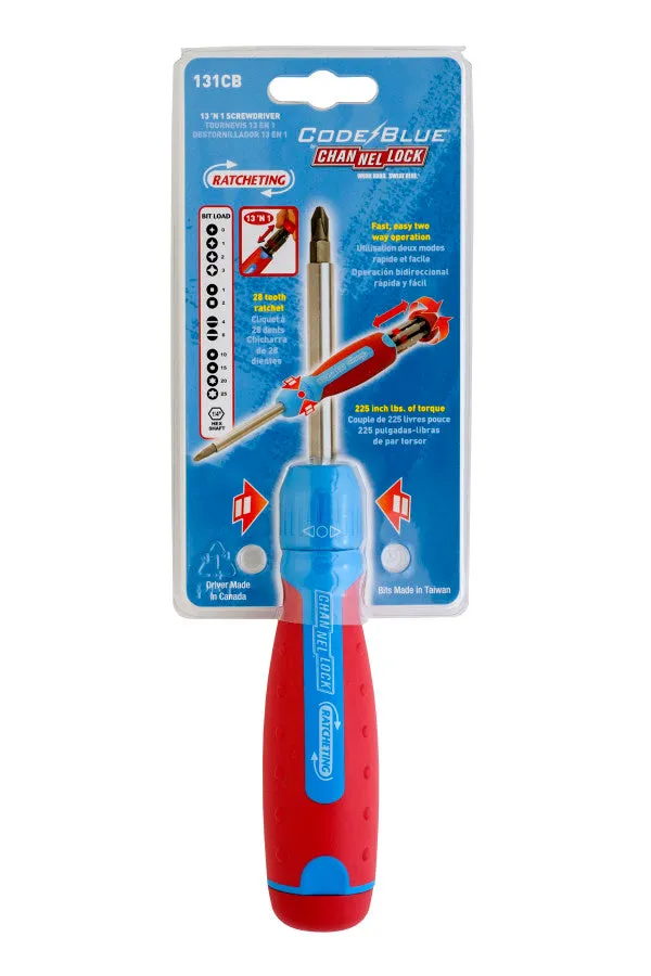 Channellock 131CB 13-IN-1 Ratcheting Multi-Bit Screwdriver