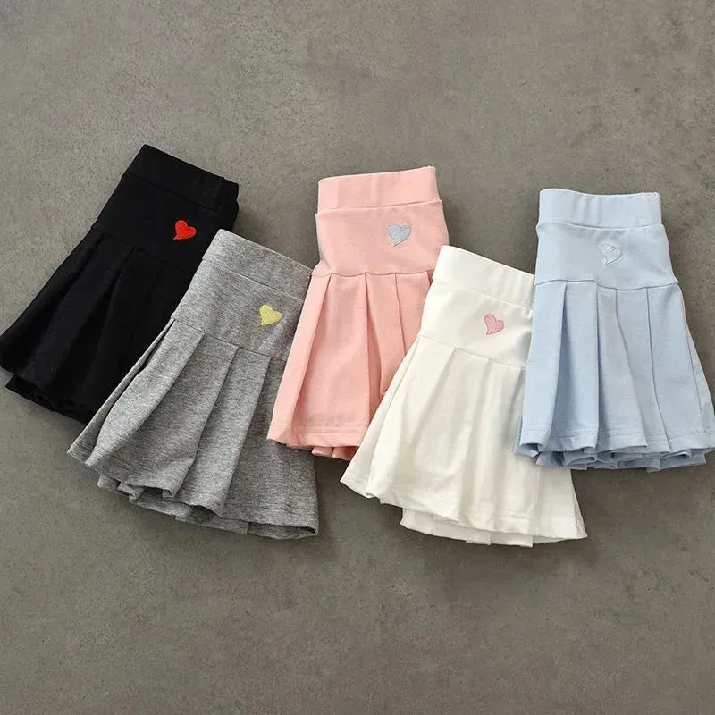 Children's Summer Dress with Safety Pants Thin Medium and Small Children's Skirt Girls New Pleated Skirt Pants