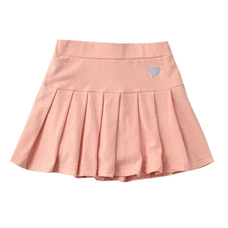 Children's Summer Dress with Safety Pants Thin Medium and Small Children's Skirt Girls New Pleated Skirt Pants