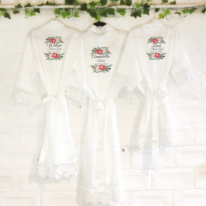 Christmas Lace Wedding Dressing Robe