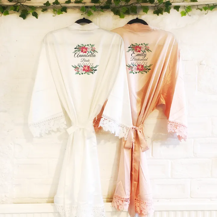 Christmas Lace Wedding Dressing Robe