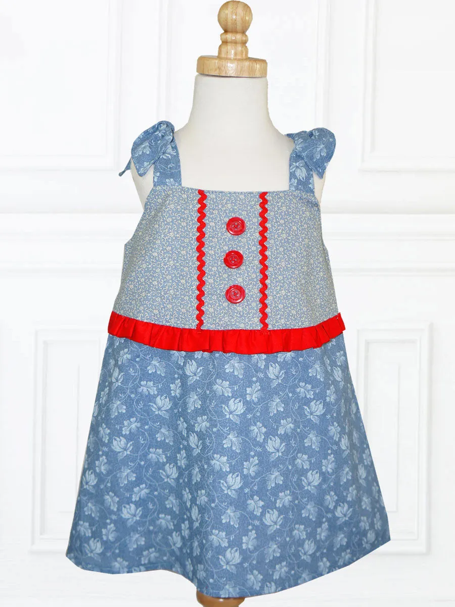 CLEO - Girls Dress Pattern with Cat Applique