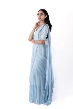 Cloud Blue Concept Saree