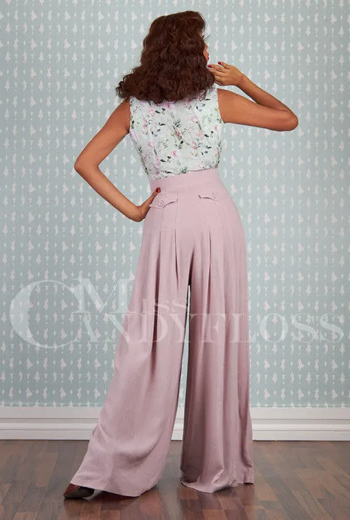 Corina-Rosite cotton-linen blend floral jumpsuit by Miss Candyfloss