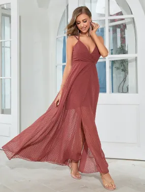 Crisscross Wrap Hem Cami Bridesmaid Dress