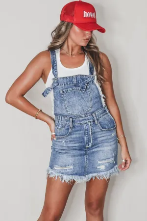 Dance Me Home Denim Overall Dress