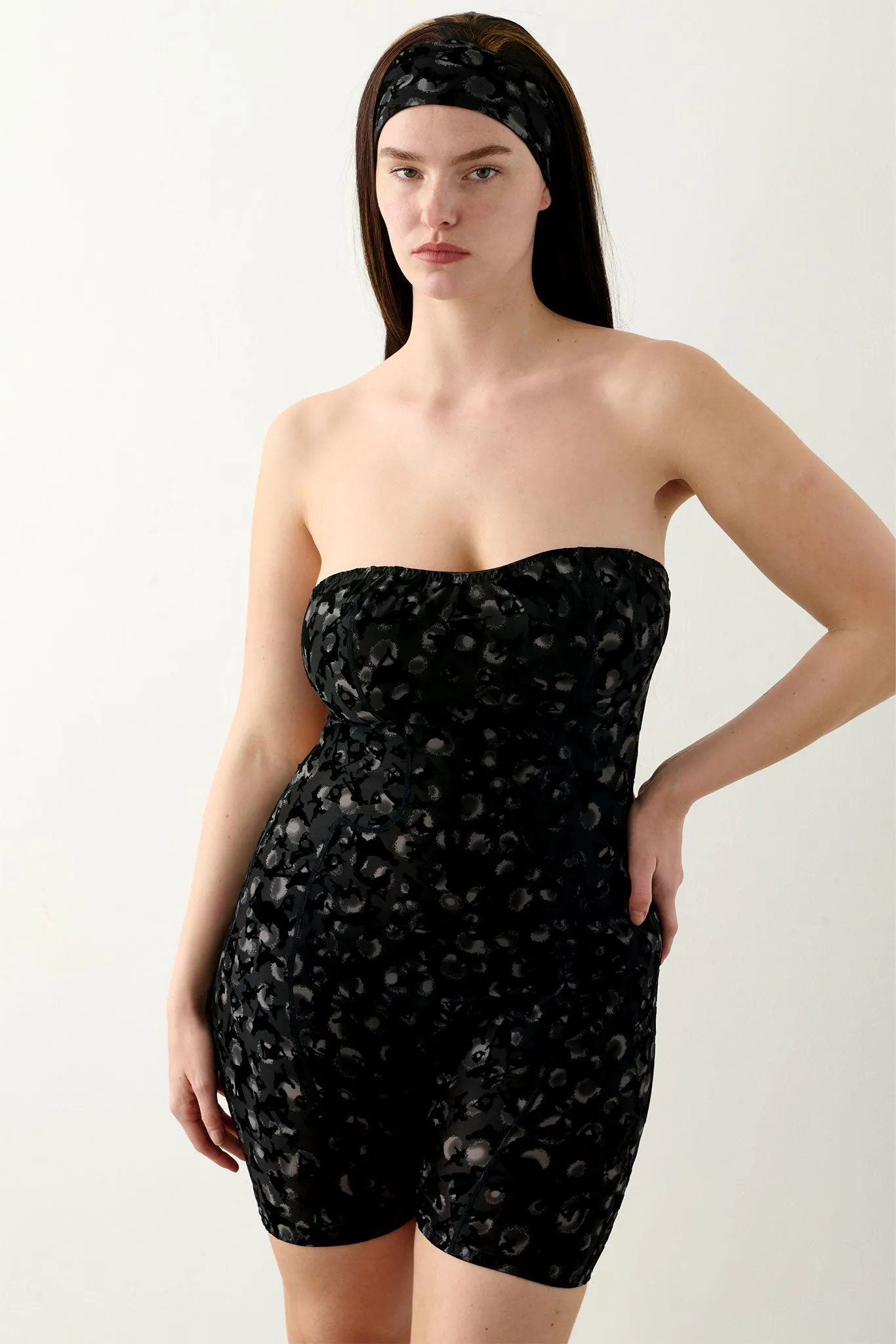 Darling Playsuit Black Leopard Print