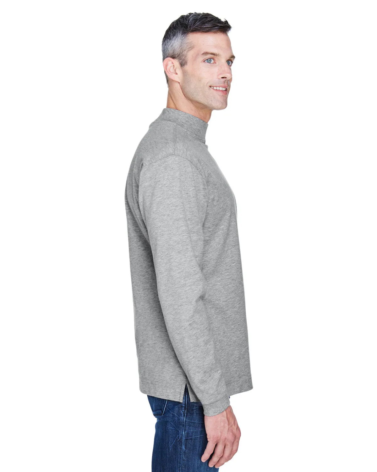 Devon & Jones Adult Sueded Cotton Jersey Mock Turtleneck D420