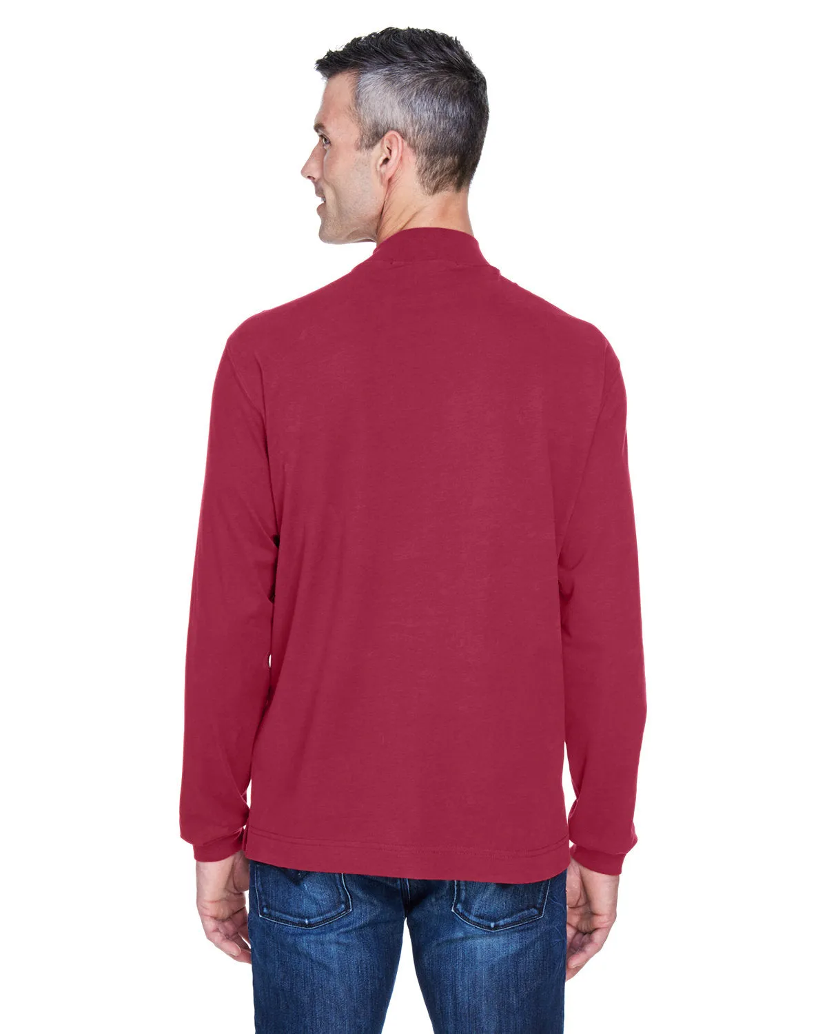 Devon & Jones Adult Sueded Cotton Jersey Mock Turtleneck D420