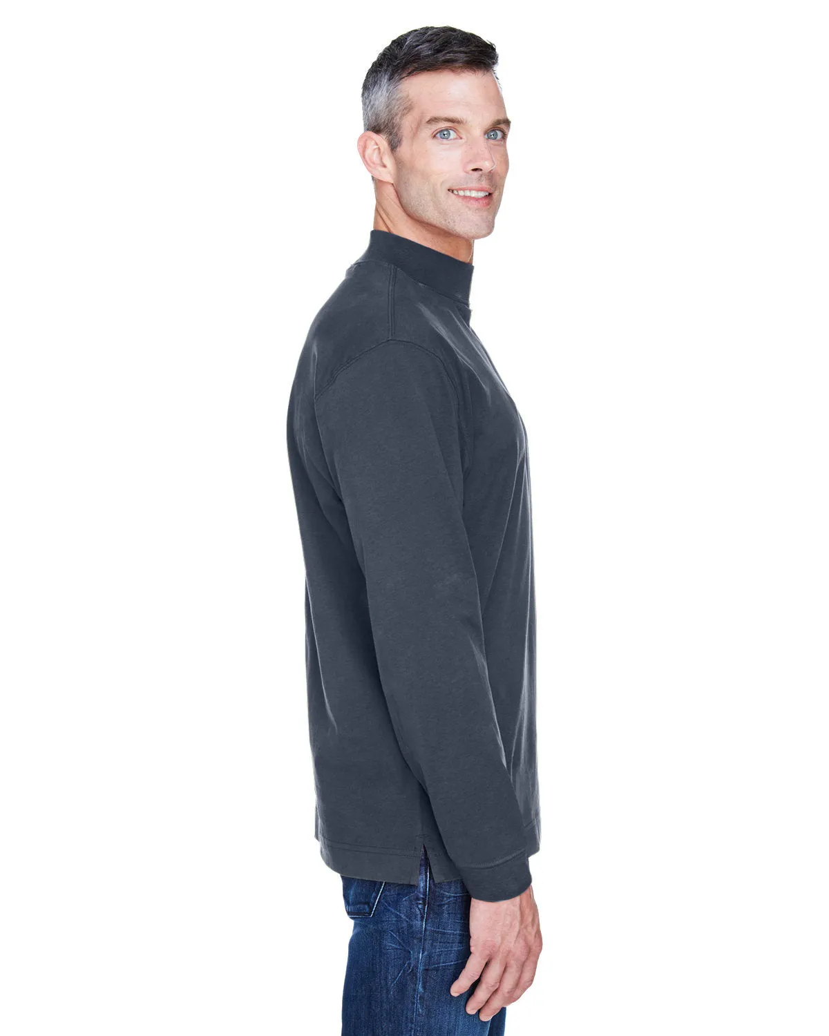 Devon & Jones Adult Sueded Cotton Jersey Mock Turtleneck D420