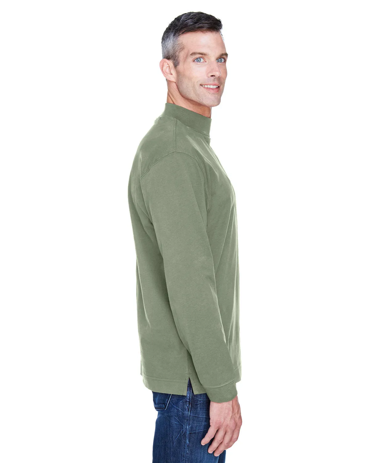 Devon & Jones Adult Sueded Cotton Jersey Mock Turtleneck D420