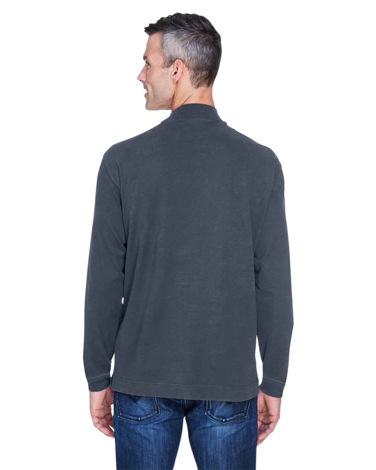 Devon & Jones Adult Sueded Cotton Jersey Mock Turtleneck D420