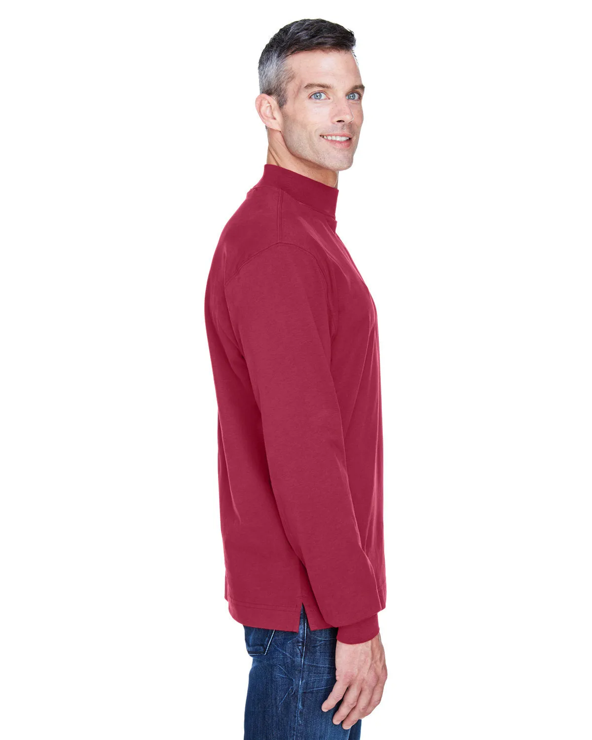 Devon & Jones Adult Sueded Cotton Jersey Mock Turtleneck D420