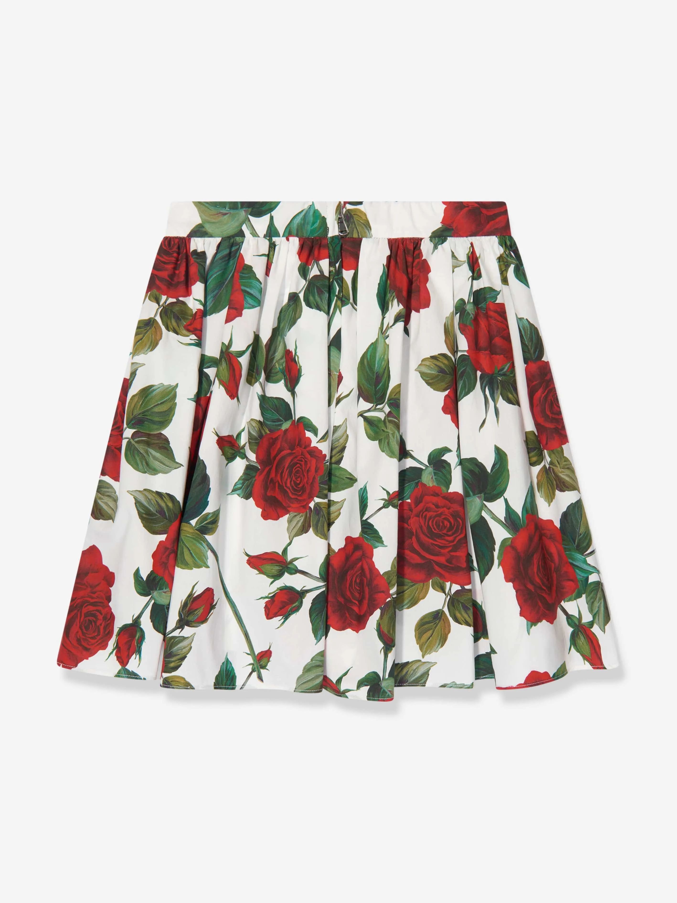 Dolce & Gabbana Girls Rose Print Skirt in White