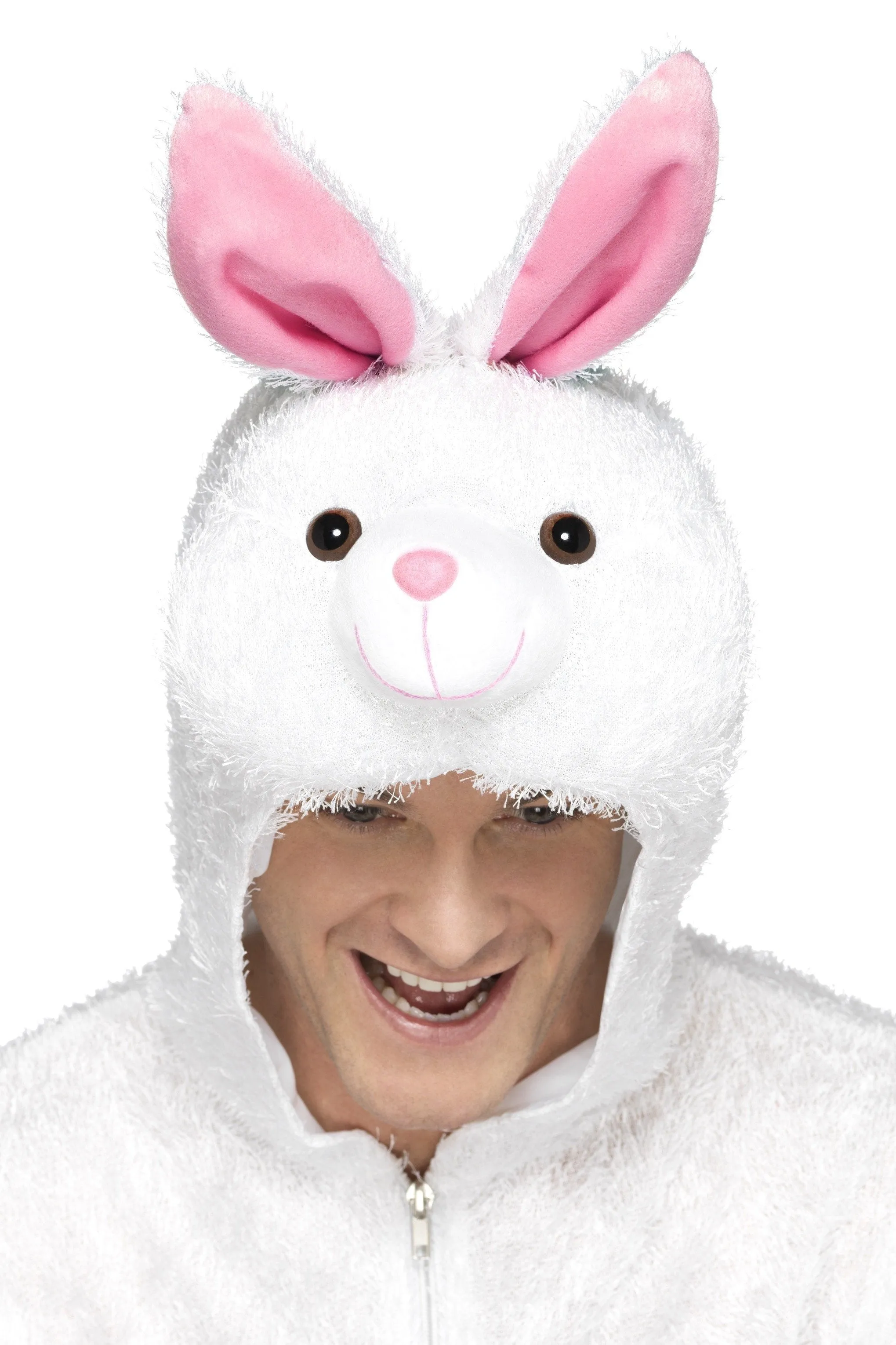 Easter Bunny Fancy Dress Adult White Rabbit Animal Costume Jumpsuit