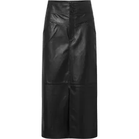 Elina underknee lenght leather pencilskirt / 51112 - Black (Nero)