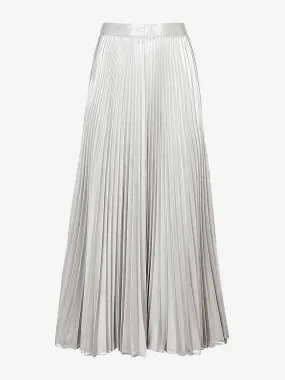 Elle pleated metallic woven midi skirt