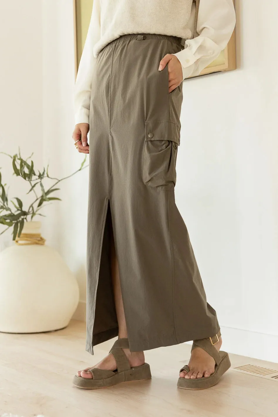 Ellie Cargo Skirt in Olive